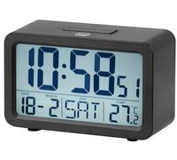 Trevi SLD 3P60 Horloge numérique avec Grand écran rétroéclairé et thermomètre, réveil programmable, Fonction Snooze et Fonction minuteur, Noir