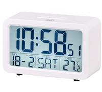 Trevi SLD 3P60 Horloge numérique avec Grand écran rétroéclairé et thermomètre, réveil programmable, Fonction Snooze et Fonction minuteur, Blanc