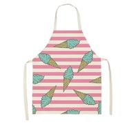 TRgqify-KM Tabliers de Cuisine for Femmes, crème glacée, imperméable, résistant à l'huile, en Coton et Lin, antisalissure, Tablier de Chef (Color : Style 13, Size : 55x68cm)
