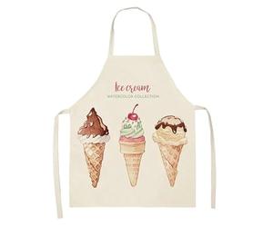 TRgqify-KM Tabliers de Cuisine for Femmes, crème glacée, imperméable, résistant à l'huile, en Coton et Lin, antisalissure, Tablier de Chef (Color : Style 2, Size : 55x68cm)