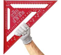 Triangle de mesure - 30 cm équerre de charpentier - rouge - métal