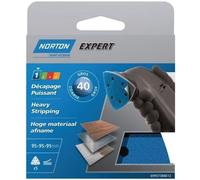 Norton Expert Triangles auto-agrippants perforés 6 trous Ø95 mm Grain 40 - Lot de 5