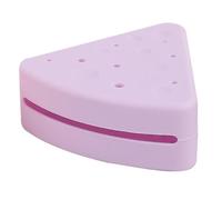 Triangulaire Boîte de Rangement en Silicone pour Houppette Cosmétique | Format Compact Jaune, Usage Voyage, Ventilation Pratique, Organise Éponges à Poudre et Accessoires