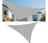 Triangulaire Voiles Ombrages 7x7x4M Imperméable Bache Ombrages Toiles D'ombrages Filet Ombrages Protection Solaire Polyester pour Jardins Balcons Terrasses avec Anneau D et Cordons Gris Clair