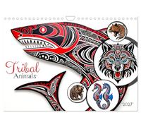Tribal animals (Wall Calendar 2027 DIN A4 landscape), CALVENDO 12 Month Wall Calendar: Discover our incredible collection of tribal-style animal drawings.
