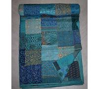 Tribal Asian Textiles Couvre-lit en coton style indien Patola Kantha - Style vintage - Patchwork Gudri