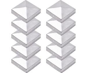 TRIBECCO® 10 Capuchons pour poteaux 9x9 cm - 90x90 mm, Capuchons pour poteaux en bois, Capuchons pour poteaux de clôture, Poteaux de clôture galvanisés, forme pyramidale - Cache poteau 9x9, Poteaux de