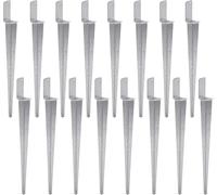 TRIBECCO 16x support de poteau universel à enfoncer L, support de poteau galvanisé à chaud douille à enfoncer support de poteau douille de sol douille de sol à enfoncer poteau ancre acier argent (16, 