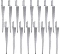 TRIBECCO 16x support de poteau universel à enfoncer L, support de poteau galvanisé à chaud douille à enfoncer support de poteau douille de sol douille de sol à enfoncer poteau ancre acier argent (16, 