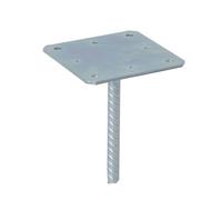 TRIBECCO® Ancrage à bétonner sur barre d'armature Ø20 pour montage de poteaux de poutres en bois, pied de poteau à sceller dans le béton, résistant à la corrosion, disponible en 3 tailles (1, 160 mm)