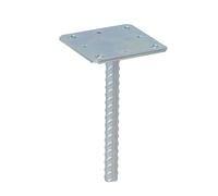 TRIBECCO® Ancrage à bétonner sur barre d'armature Ø20 pour montage de poteaux de poutres en bois, pied de poteau à sceller dans le béton, résistant à la corrosion, disponible en 3 tailles (1, 110 mm)