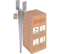 TRIBECCO Douille à enfoncer en forme de U pour poteaux en bois carré - Support de poteau réglable jusqu'à 140 mm - Longueur 700 mm - Support de poteau en forme de U à enfoncer dans le sol - En acier