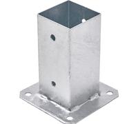 TRIBECCO® Douille à visser pour poteaux en bois carrés Galvanisé à chaud (70 x 70 mm) Poteau Douille de sol Support de clôture Douille Plaque de sol Support de poteau Ancre