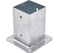 TRIBECCO® Douille à visser pour poteaux en bois carrés Galvanisé à chaud (90 x 90 mm) Poteau Douille de sol Support de clôture Douille Plaque de sol Support de poteau Ancre