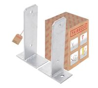 TRIBECCO® Support de poteau en forme de U réglable pour chevilles, plaque de base en bois carré, support de poteau, ancre galvanisé à chaud (réglable)