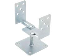 TRIBECCO Support de poteau en U à cheviller, largeur réglable de 70 à 160 mm, chaussure de poteau en U, avec tige en acier ondulé de 20 mm de diamètre, ancrage en béton en U, pour poteaux en bois