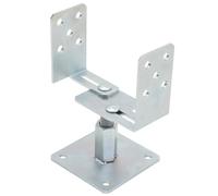 TRIBECCO Support de poteau en U à cheviller, réglable en hauteur, M20, 60 à 90 mm, largeur réglable 70 à 160 mm, chaussure de poteau en U, acier galvanisé à chaud, ancrage en béton en U pour poteaux