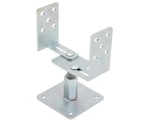 TRIBECCO Support de poteau en U à cheviller, réglable en hauteur, M20, 60 à 90 mm, largeur réglable 70 à 160 mm, chaussure de poteau en U, acier galvanisé à chaud, ancrage en béton en U pour poteaux