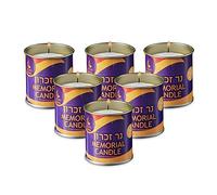 Tribello Lot de 6 bougies commémoratives Yahrzeit 1 jour pour Ner Neshama, Yom Kippour, Yizkor - Bougie 24 heures en cire de paraffine non parfumée dans un porte-gobelet