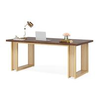 Tribesigns 160cm Bureau à Domicile pour la Salle d'étude, Bureau Simple Grand Bureau d'ordinateur Table d'écriture Marron Rustique