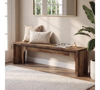 Tribesigns Banc à chaussures 160 cm pour couloir et foyer | Banc de cuisine industriel, banc de couloir pour entrée, banc de lit dans la chambre ou comme siège, marron rustique