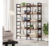 Tribesigns Bibliothèque, Étagère de Bureau à 5 Niveaux, Étagère sur Pied, Bibliothèque Ouverte, Grande, Style Industriel, 180 x 80 x 30 cm, pour Bureau, Salle de séjour, Brun Rustique