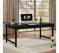 Tribesigns Bureau exécutif industriel de 140 cm, bureau d'ordinateur pour bureau à domicile, table d'ordinateur portable simple rustique avec pieds en métal robuste, table d'écriture pour étude, poste