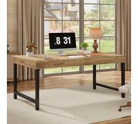 Tribesigns Bureau exécutif industriel de 140 cm, bureau d'ordinateur pour bureau à domicile, table d'ordinateur portable simple rustique avec pieds en métal robuste, table d'écriture pour étude, poste