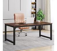 Tribesigns Bureau Informatique, Bureau pour Ordinateur Portable, Table d’étude, Bureau d’étude pour Le télétravail, Poste de Travail pour Bureau, Chambre, 180 x 90 x 77 cm, Marron G