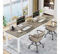 Tribesigns Bureau Informatique, Bureau pour Ordinateur Portable, Table d’étude, Table d'ordinateur Portable, Double Bureau Long pour Chambre de Bureau à Domicile, 200 x 70 x 75 cm, Chêne