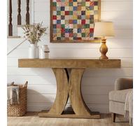 Tribesigns Console 150x35x85 cm - Table d’Appoint en Bois, Structure Robust, Table de Couloir, pour Salon, Entrée, Hall - Marron Naturel