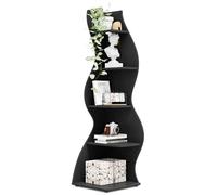 Tribesigns Étagère d'angle Moderne à 5 Niveaux - Petite bibliothèque d'angle élégante - Forme Unique pour Salon, Bureau à Domicile - Noir