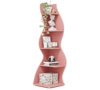 Tribesigns Étagère d'angle Moderne à 5 Niveaux, Petite Bibliothèque d'angle élégante, Support de Plante unité d'organisation avec Forme Unique pour la Maison, Bureau, Chambre à Coucher, Rose