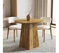 Tribesigns Table à Manger Ronde,80×80×75 cm,Table de Cuisine Pour 2 à 4 Personnes Pour Salon,Cuisine,Petits Espaces,Marron Rustique