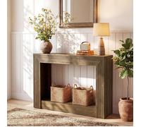 Tribesigns Table Console,105×30×80 cm,Table d'Appoint à 2 Niveaux avec Rangement,Idéale Pour Entrée,Salon,Couloir,Hall,Marron