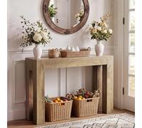 Tribesigns - Table console 105 cm, table d'entrée en bois style ferme, table de canapé étroite pour l'entrée, le salon, le couloir, brun clair