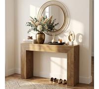 Tribesigns Table Console 110 Cm, Table Derrière Canapé Étroit Rectangulaire, Style Ferme Rustique pour Entrée Couloir Salon, Marron Rustique
