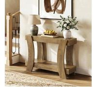 Tribesigns Table Console,120x35x80 cm,Table d'Entrée à 2 Niveaux, Style Industriel,Pour Salon,Couloir,Entrée,Marron