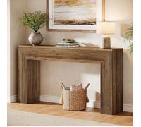 Tribesigns Table Console,160×30×85 cm,Table d'Entrée avec Motifs Canelés Pour Salon,Couloir,Style Industriel,Marron Rustique