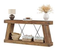 Tribesigns Table Console, 180 x 30 x 85 cm, Table d'appoint, Table de Couloir pour Petit Espace, Table Console avec Espace de Rangement pour Entrée, Couloir, Salon, Marron