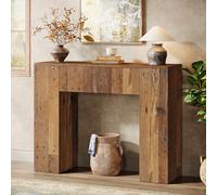 Tribesigns Table console de 100 cm avec tiroirs, table d'appoint étroite, table de couloir pour petits espaces, table basse fine pour entrée, couloir, salon Marron foncé