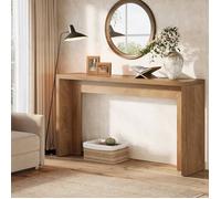 Tribesigns Table Console de 140 cm,Table Basse en Bois avec Espace de Rangement Pour Entrée,Foyer,Couloir,Salon,Chêne Clair