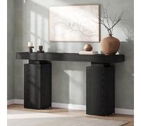Tribesigns Table Console de 160 cm de Long, Table d'entrée de Ferme derrière Le canapé, Bout de Canapé en Bois, Meuble Moderne pour décoration de Salon, entrée (Noir)
