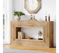 Tribesigns Table console de ferme, 150 x 30 x 83 cm, table de couloir, table basse étroite avec rangement, table basse en bois pour entrée, couloir, salon, naturel