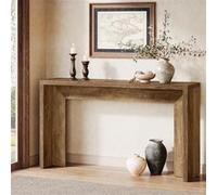 Tribesigns Table console de ferme en bois de 140 cm avec rangement pour entrée, foyer, couloir, salon marron rustique Marron G