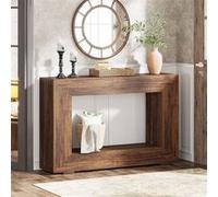 Tribesigns Table Console d'Entrée, 120 x 30 x 85cm pour Couloir et Salon avec Espace de Rangement, Marron Rustique Marron G