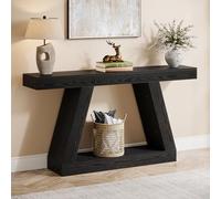 Tribesigns Table Console d'Entrée, 140 x 30 x 80 cm, Table d'Appoint pour Couloir et Salon avec Espace de Rangement, Noir