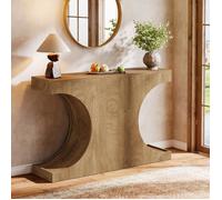 Tribesigns Table Console en Bois,105×30×80 cm,Table d'Entrée étroite avec Pieds en Forme de C,Table de Canapé Rustique,Marron