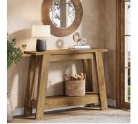 Tribesigns Table Console étroite à 2 Niveaux,105×30×79.5 cm,Table de Canapé avec Rangement Pour Salon,Couloir,Foyer,Marron
