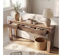 Tribesigns Table console étroite de 160 cm avec 3 tiroirs pour le salon | Table de couloir avec espace de rangement pour derrière le canapé dans les petits espaces, table de couloir et d'entrée